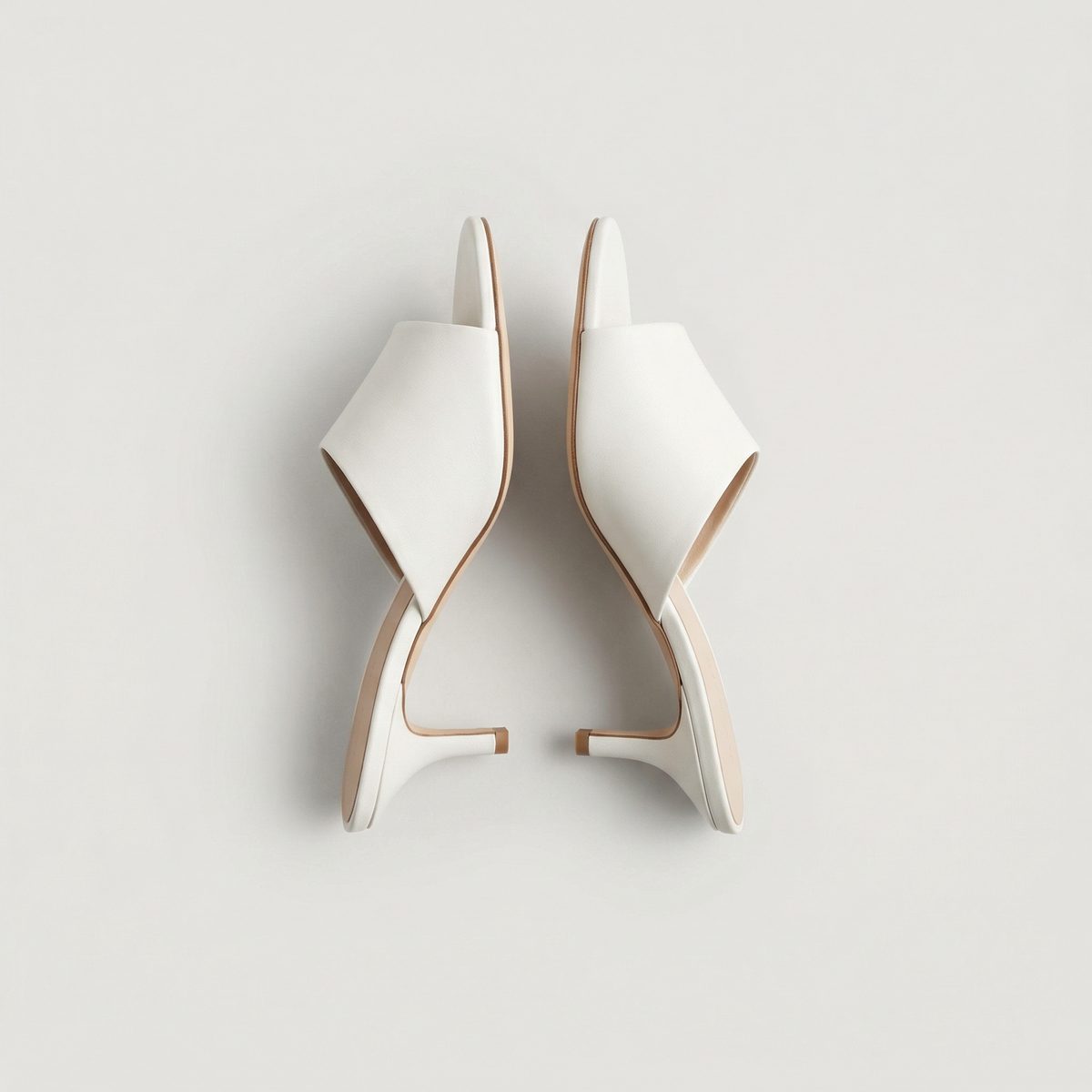 Iris | Women Summer White Kitten Heel Mule Sandal
