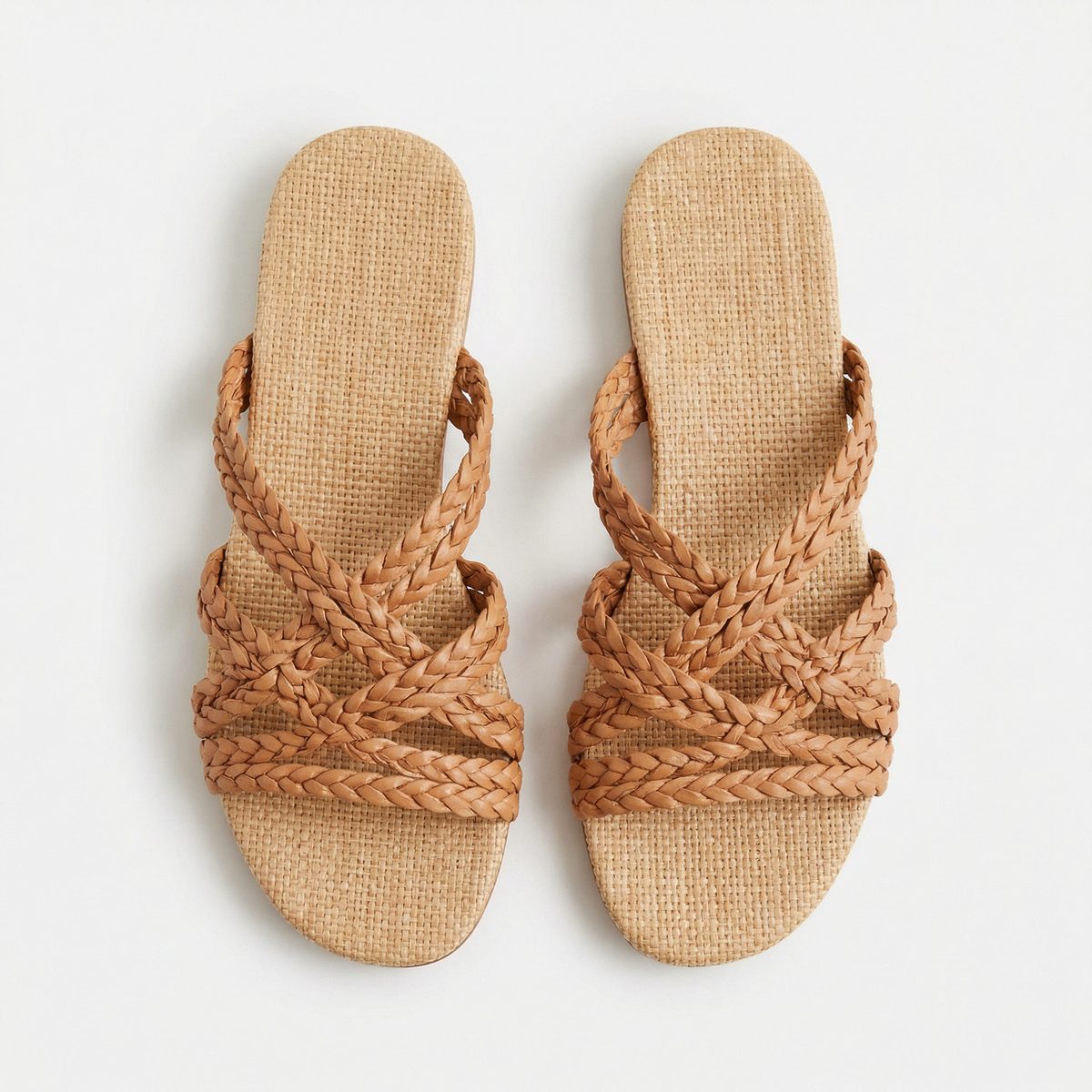 Isla | Women Summer Tan Woven Flat Sandal