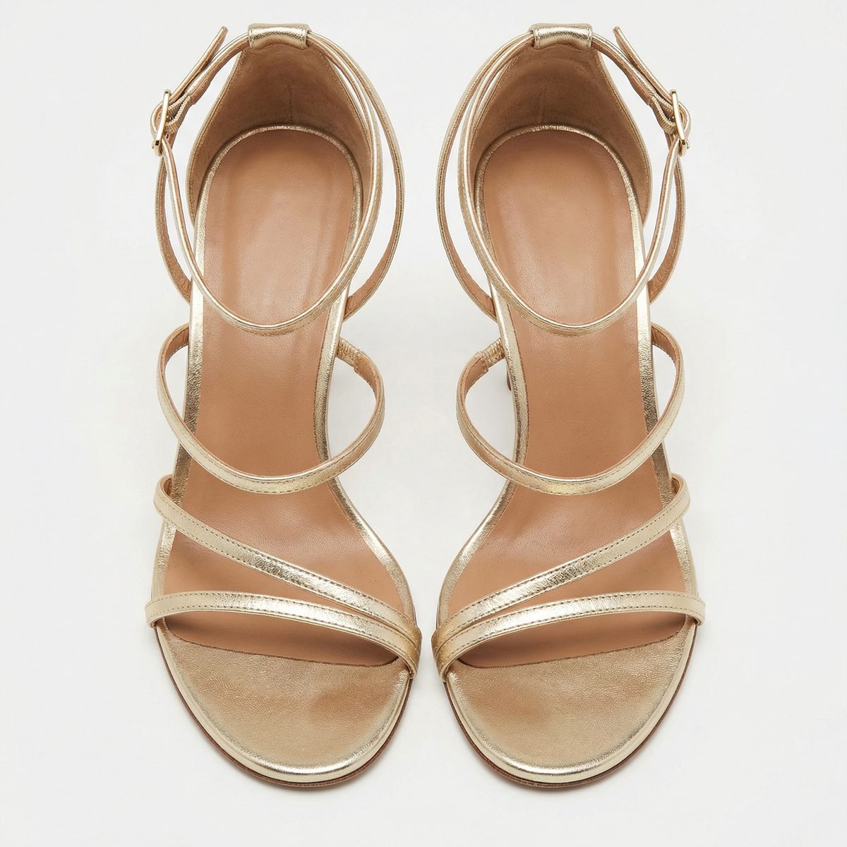 Lena | Women Summer Gold Ankle Strap Heeled Sandal
