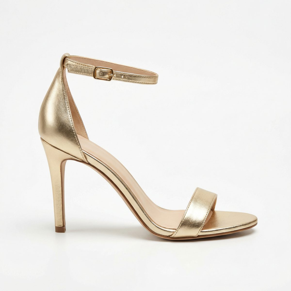 Lena | Women Summer Gold Ankle Strap Heeled Sandal
