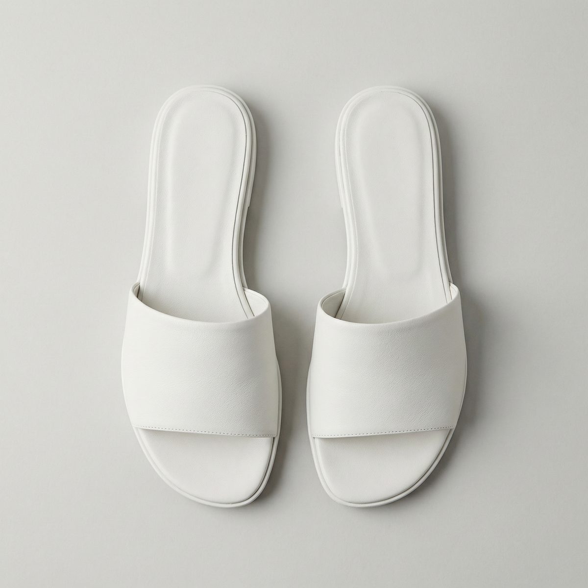 Luna | Women Summer White Leather Slide Sandal