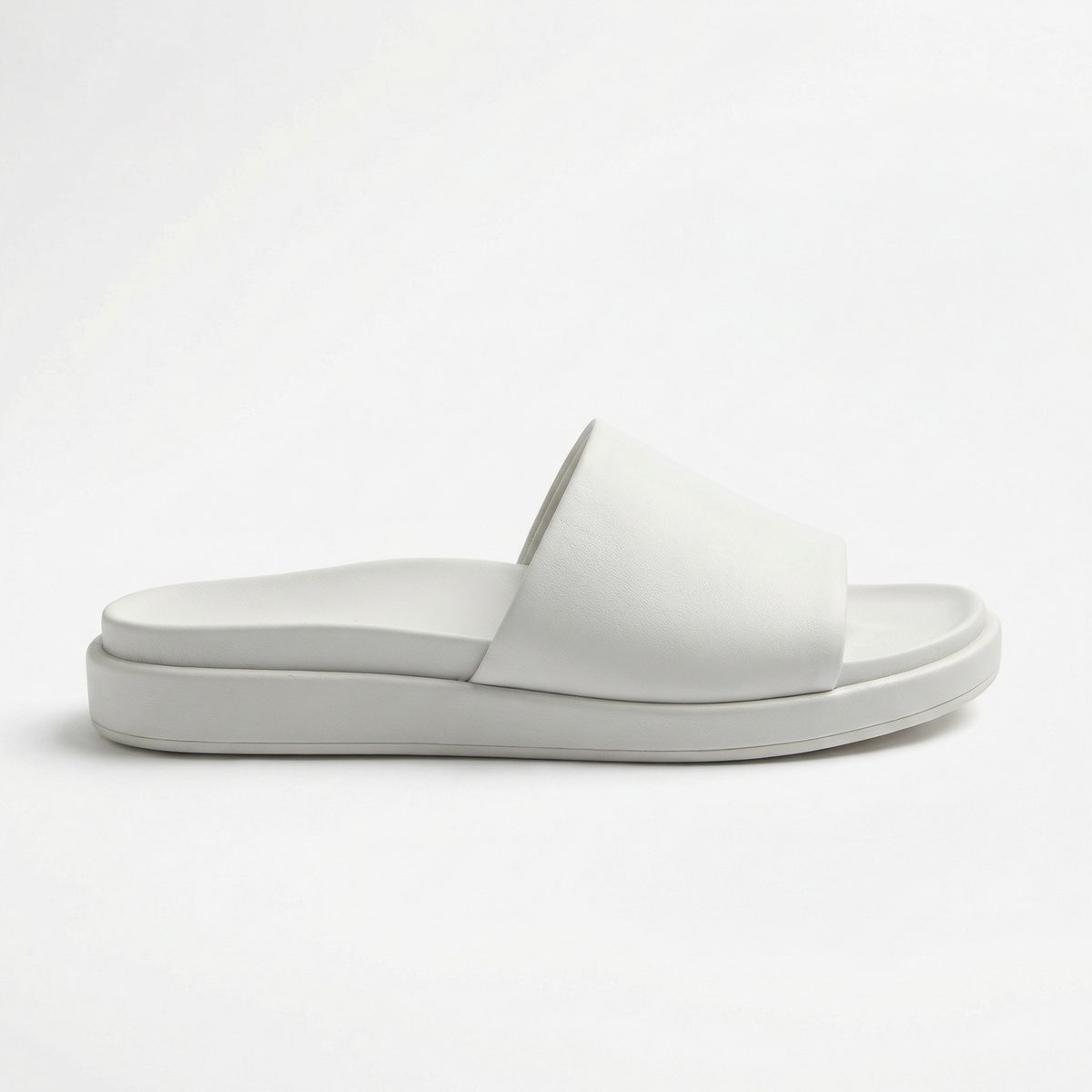 Luna | Women Summer White Leather Slide Sandal
