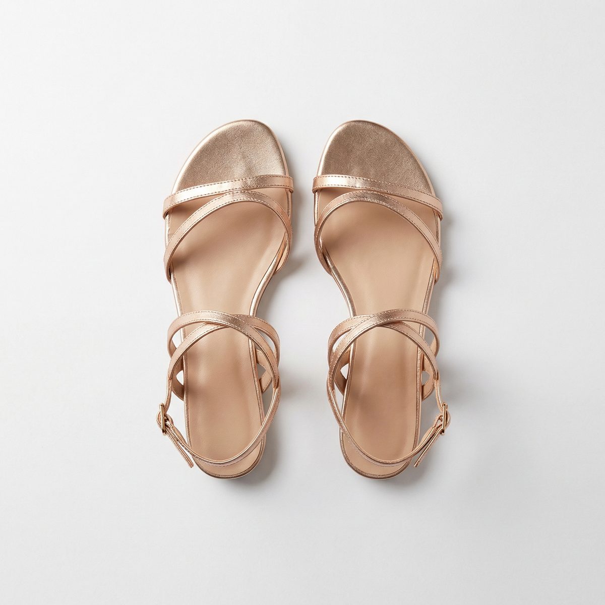 Maya | Women Summer Rose Gold Strappy Flat Sandal