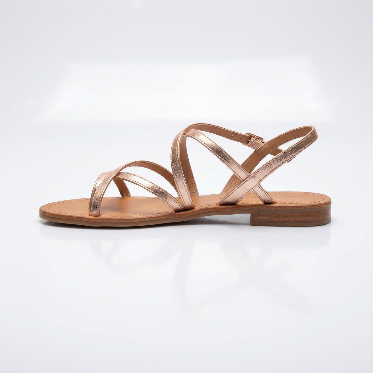 Maya | Women Summer Rose Gold Strappy Flat Sandal