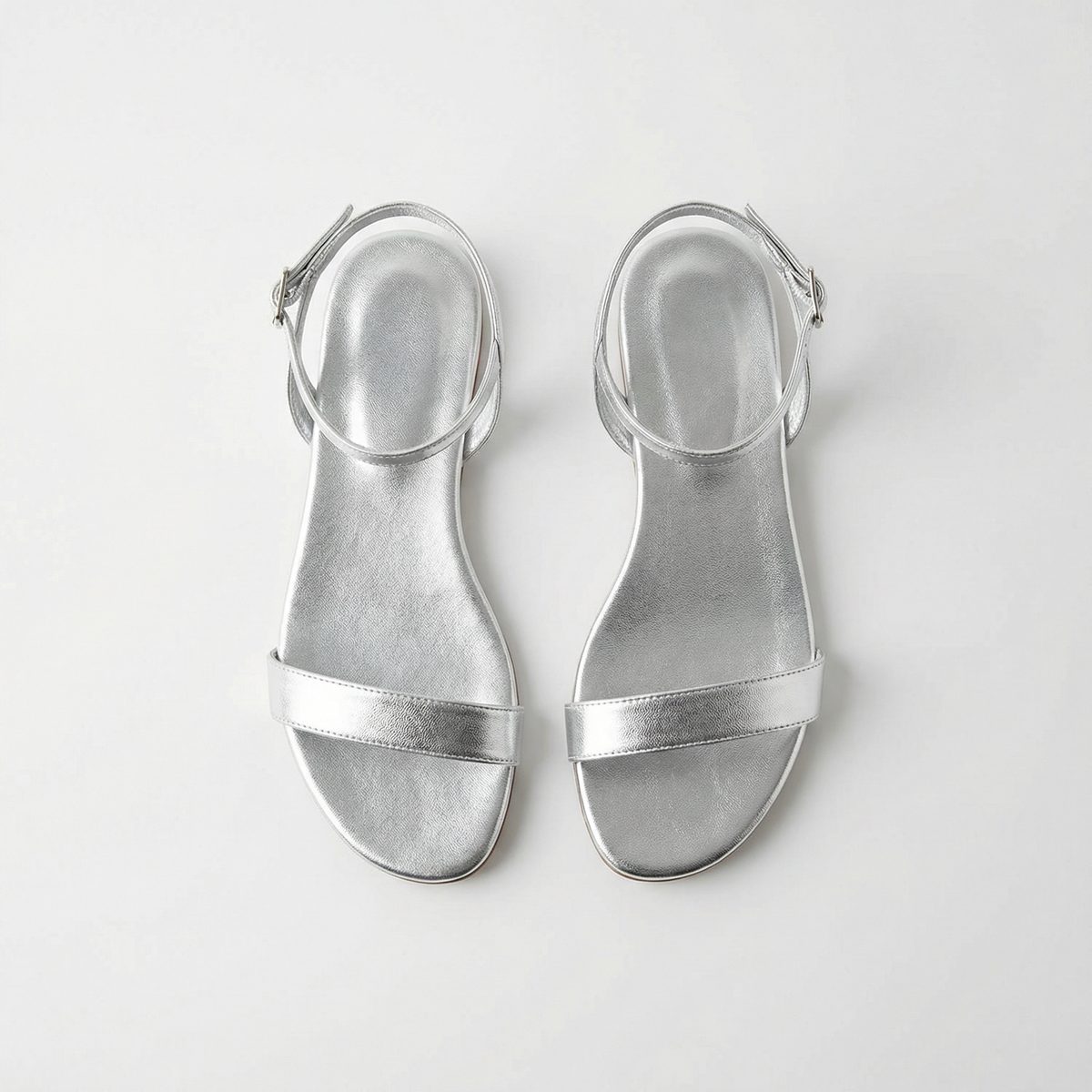 Nova | Women Summer Silver Metallic Flat Sandal