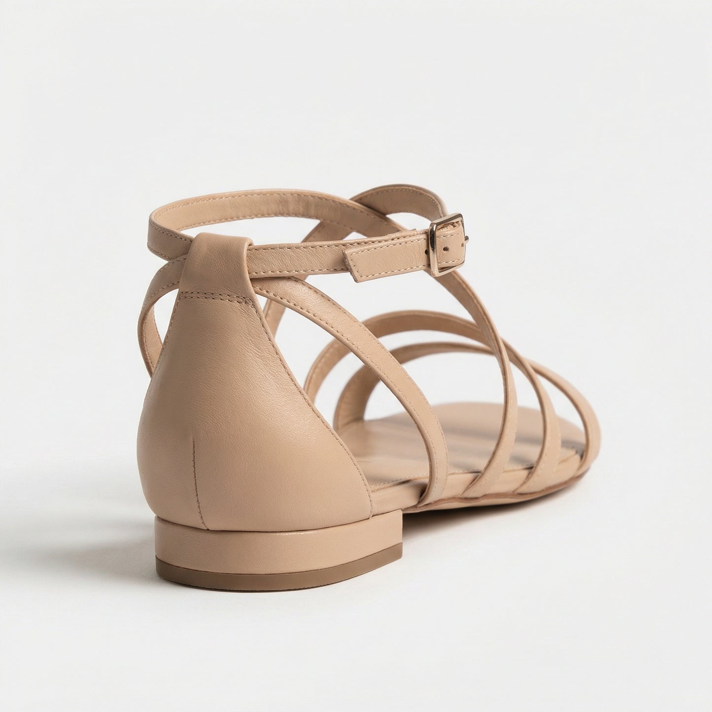 Aria | Women Summer Strappy Flat Sandal in Nude Beige