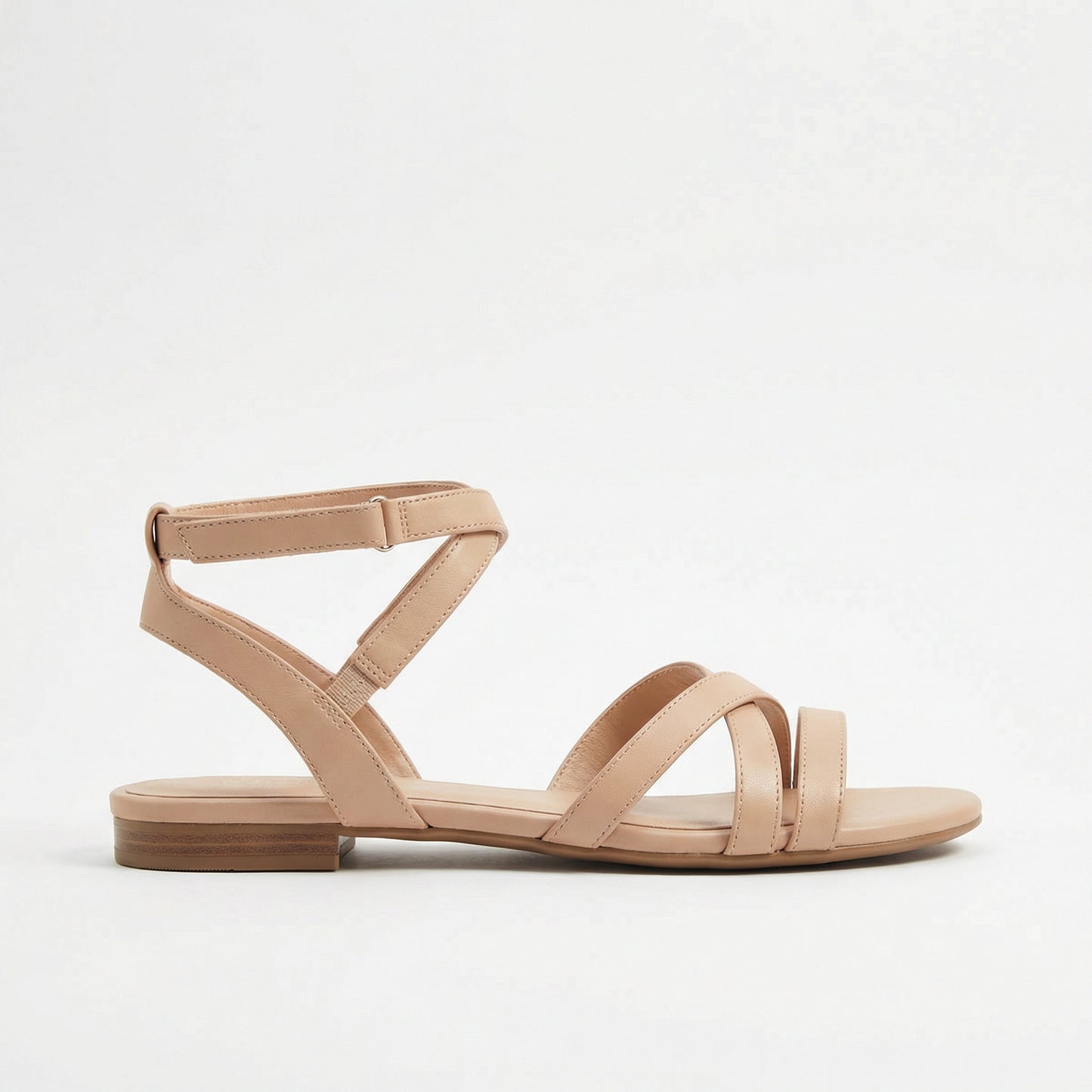 Aria | Women Summer Strappy Flat Sandal in Nude Beige