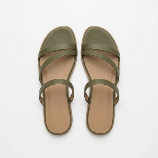 Sage | Women Summer Olive Green Flat Sandal
